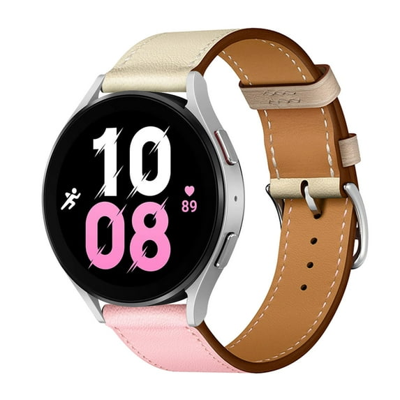 Leather Bands Compatible with Samsung Galaxy Watch 4/5/6 40mm 44mm Band, Genuine Leather Replacement Band for Samsung Galaxy Watch 4/5/6 40mm 44mm for Women & Men