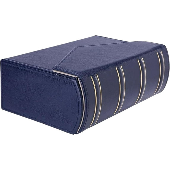 Leather Banknote World Currency Collection Holder Box: PMG Graded Banknote Holder, Currency Organizer Paper Money Holders for Collectors, Classic Paper Money Collecting Storage (Blue)
