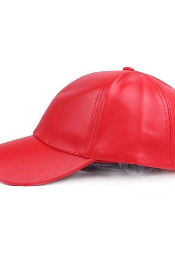 Leather Baseball Cap Adjustable Classic Referee Snapback Dad Hat