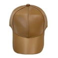 thumbnail image 1 of Leather Baseball Cap Adjustable Classic Referee Snapback Dad Hat, 1 of 3