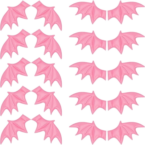 Leather Bat's Left & Right Wing Ornament Accessories for Hair Ornament & Costume Accessory Hot Pink 60x35x2mm 20pcs/style