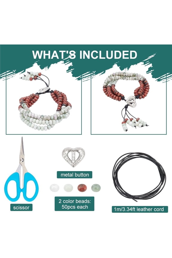 Leather Bead Bracelet Kit Seed Bead Bracelet Leather Beaded Wrap Bracelet Natural Stone Bracelet Leather Bracelet Wrap Bracelets for Women