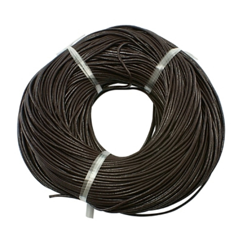 Leather Beading Cord Cowhide Leather DIY Necklace Making Material Coconut Brown 3mm 109.36 yards(100m)/bundle