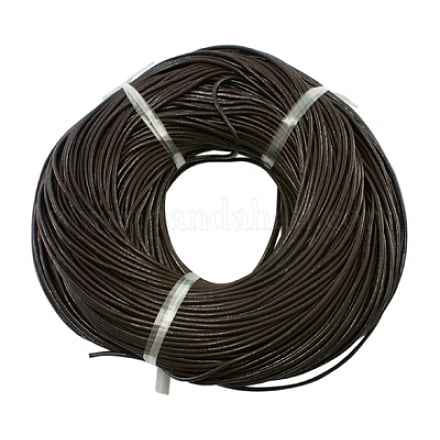 Leather Beading Cord Cowhide Leather DIY Necklace Making Material Coconut Brown 3mm about 109.36 yards(100m)/bundle
