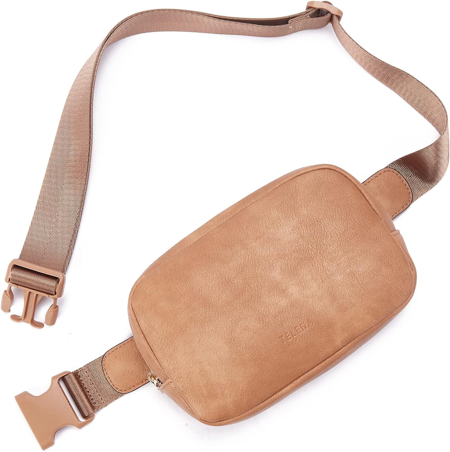 Leather Belt Bag for Women Fashionable Fanny Packs Cross Body Bag Waist Pack Camel Brown