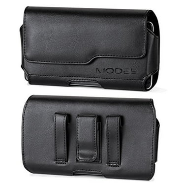 Leather Belt Clip Case Holster Pouch Sleeve Flip Cover Cell Phone Holder For iPhone XS Max with Otterbox Defender / Lifeproof / Battery Case On [Classic]