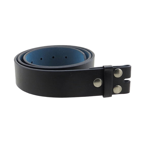 Leather Belt Strap with Smooth Grain Finish 1.5" Wide with Snaps