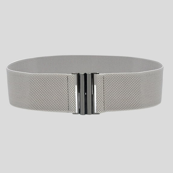 Leather Belts Buckle Stretch Dress Belt Lady Elastic Waist Wide Belts Women Wide Fashion Belt,Gray Polyester Belt