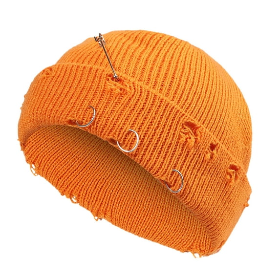 Leather Beret for Women Men Gothic Punk Style Soft Slouchy Fashion Hat Men And Women Outdoor Solid Color Hole Knitted Cotton Hat Sunscreen Running Sports Warm Knitted Hat
