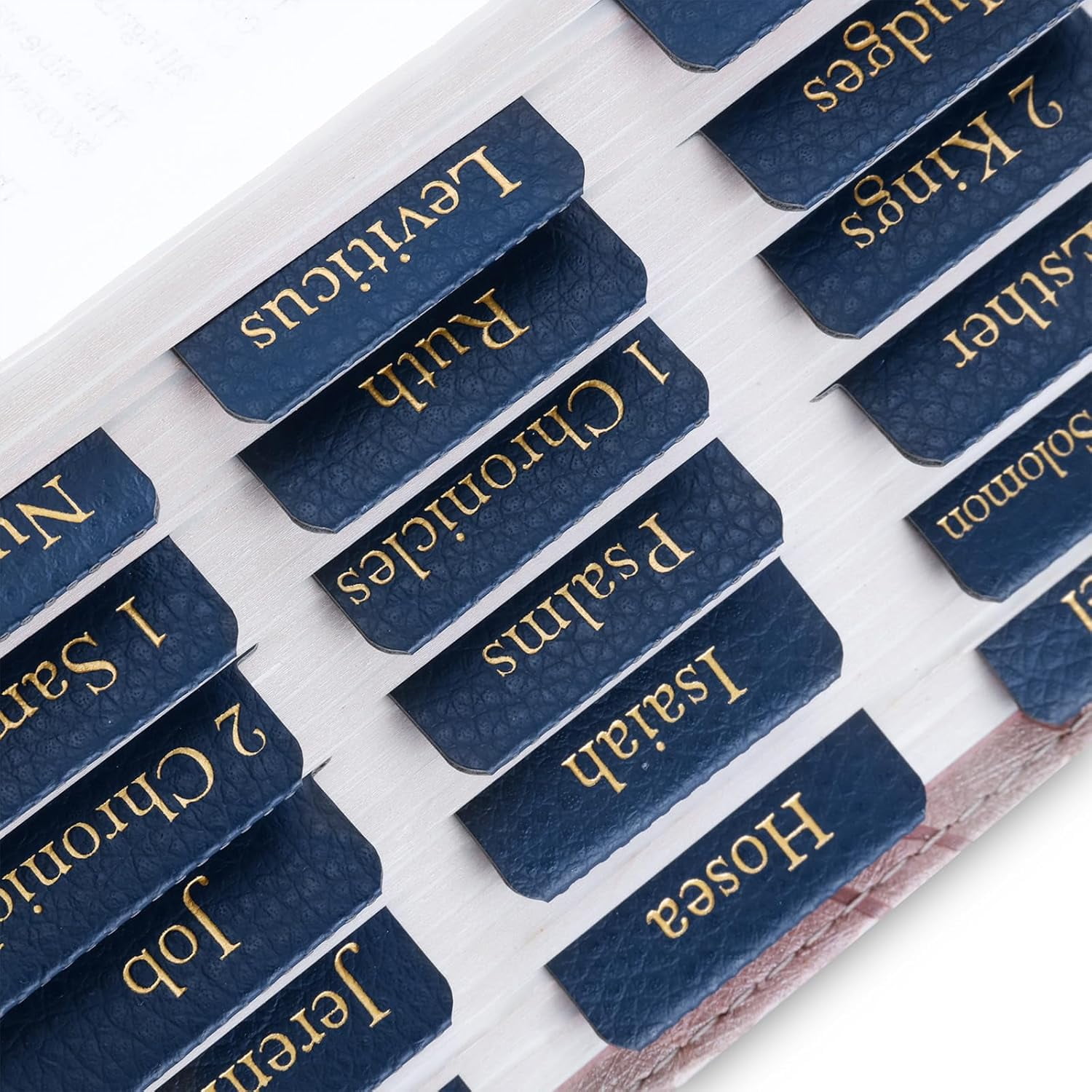 Leather Bible Tabs, Blue Bible Tabs for Men Women, Gold Bible Book Tabs ...