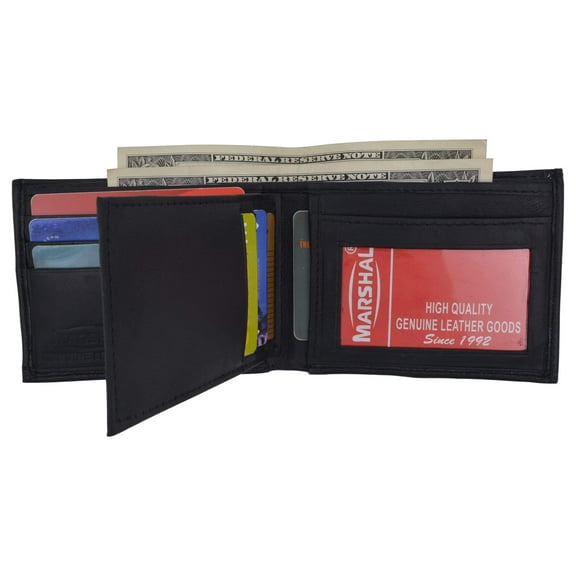 Leather Bifold Removable Middle Flap ID Card Holder Wallet 1142