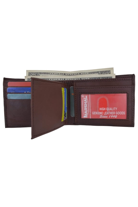 Leather Bifold Removable Middle Flap ID Card Holder Wallet 1142