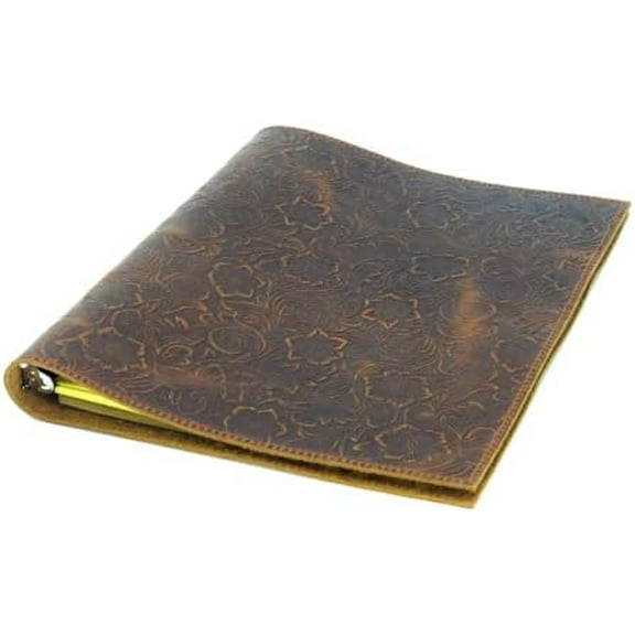 Leather Binder Handmade by, 3 Ring Binder, 1" Round Rings, Organizer Planner for A4 8.5" x 11" Notepad Notebook Documents$$Office
