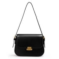 thumbnail image 1 of Leather Blend Cowhide Crossbody Bag, Women's Retro Lock Saddle Shoulder Purse, 1 of 8