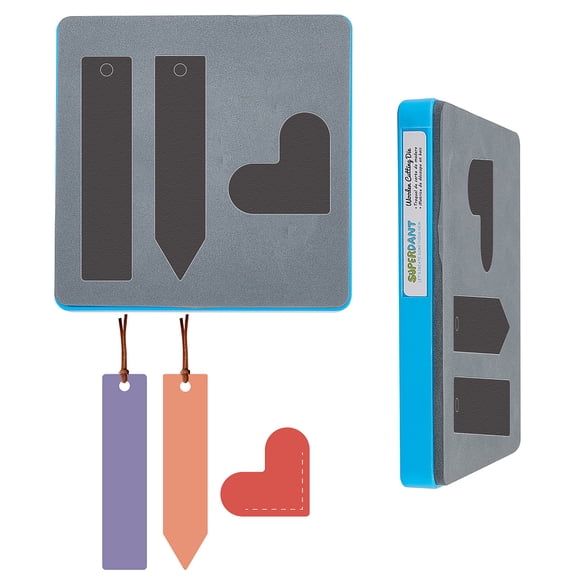 Leather Bookmark Cutting Dies 3 Shapes Die Cuts Rectangular Heart Corner Bookmark Tag Label Card Wooden Die Cutter Leather Craft Embossing Template