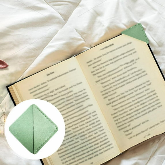 Leather Bookmark (Page Corner, Handmade Mark), Ocean Green, Pu Leather Heart Bookmark, Handmade, For Book Lovers, Vintage Design, 7 Colors, Meiiso