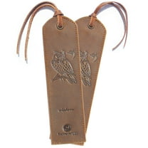 Leather Bookmarks for Men and Women | Quality Mens Bookmark with Wise Owl | 2 Smooth Handmade Leather Book Markers for Men Women Book Lovers Readers (7x2") Leather Gift | Sovereign-Gear