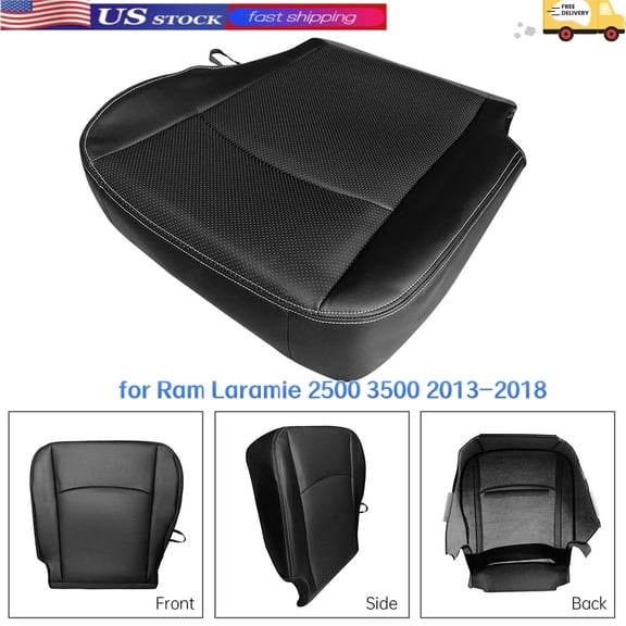 Leather Bottom Seat Cover Driver Side Compatible for Dodge RamLaramie 2500 3500 2013-2018