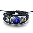 thumbnail image 1 of Leather Bracelet Bangle For Men Woman with Signs of the Astrology Luminou 20244, 1 of 8