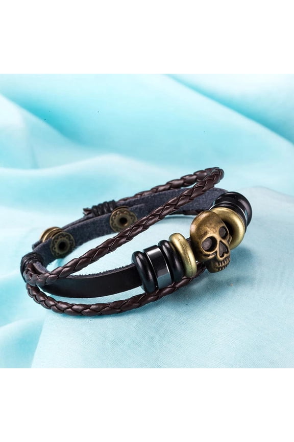 Leather Bracelet Brown 8.5 Inches 20Mm Push Button L442