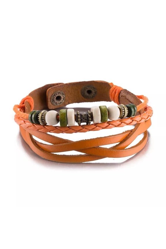 Leather Bracelet 8 Inches 15mm Push Button L441