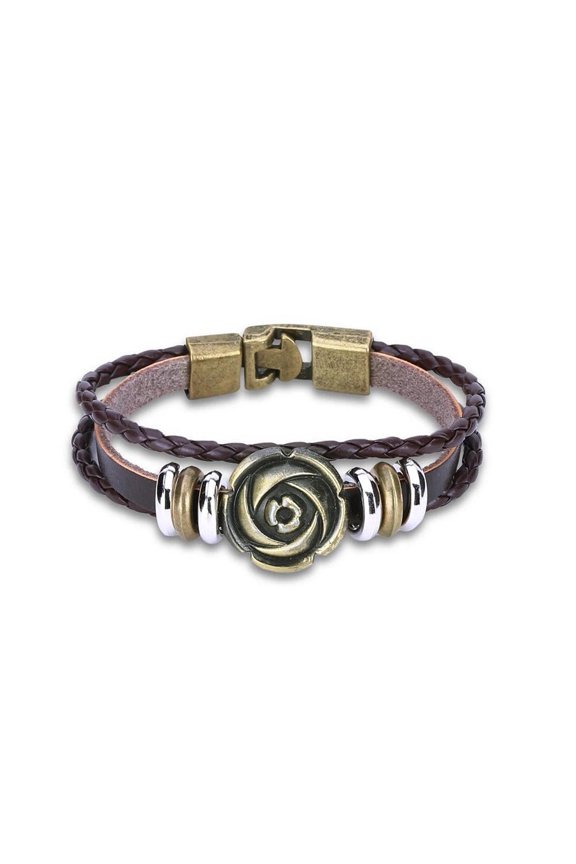 Leather Bracelet Handmade 8 Inches 10mm Hook L487