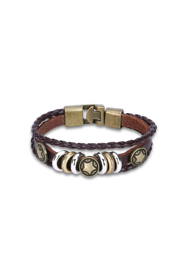 Leather Bracelet Handmade 8 Inches 19mm Hook L494