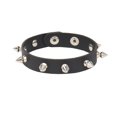 thumbnail image 1 of Leather Bracelet Punk Spike Rivets Cuff Metal Studded Black Wristband Adjustable, 1 of 19