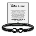 thumbnail image 1 of Leather Bracelet for Men Gift for Him Infinity Bracelet for Men Dad Husband Boyfriend Son Father's Day Gifts Men's Jewelry, 1 of 6
