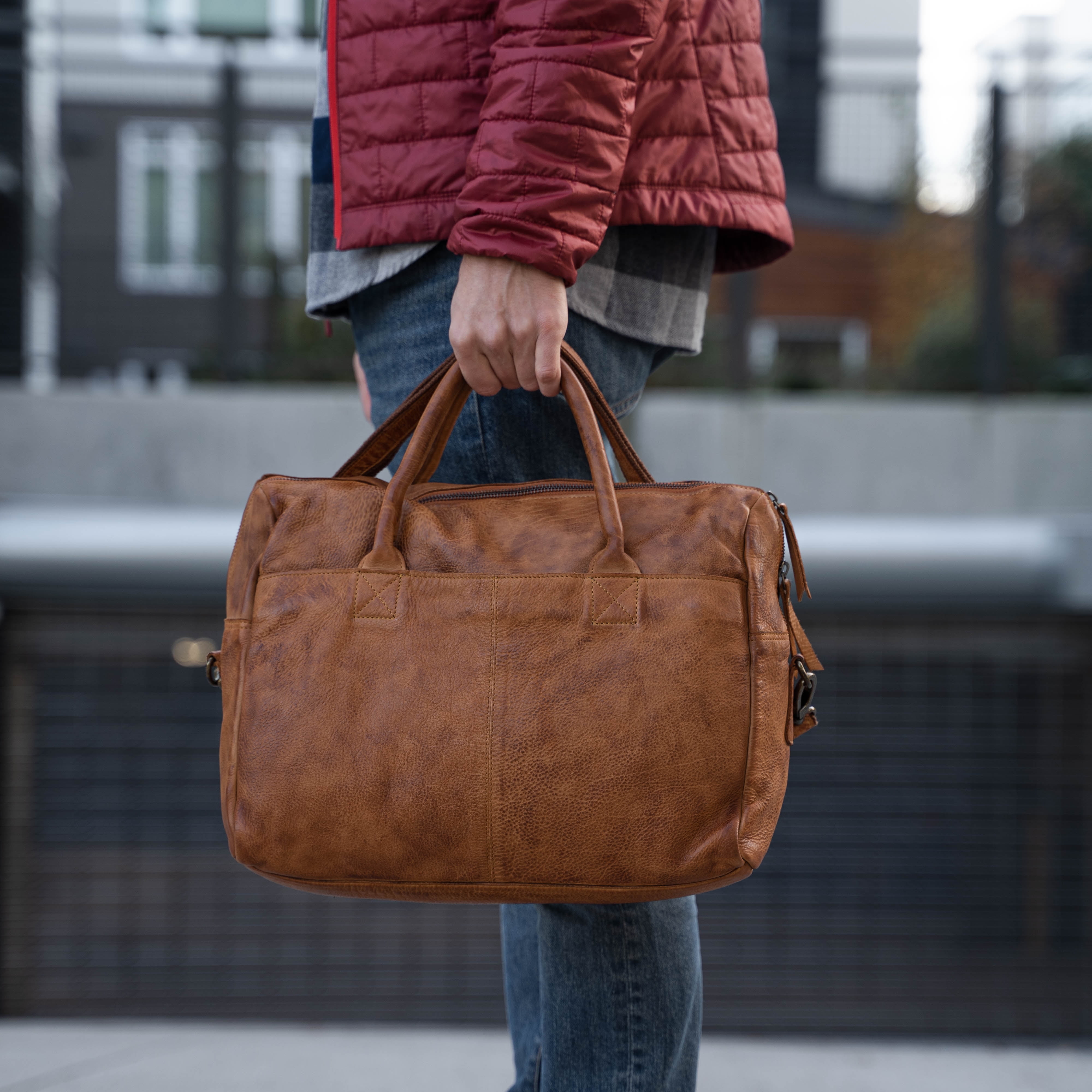 Leather Briefcase Messenger Bag Laptop Bag Satchel Bags for Men ...