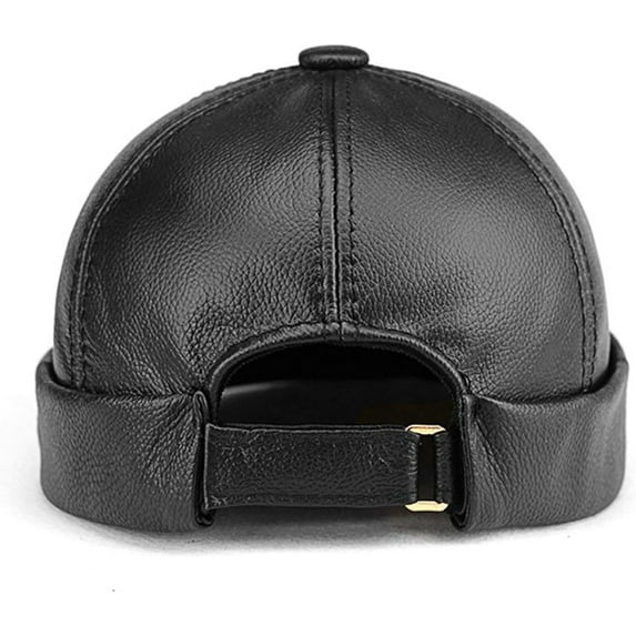 Leather Brimless Hats for Men: Dome Style Brimless Caps for Men Breathable Comfortable,Black Beanies Hats Men for Fashionable Clothing Matching,Brimless Hat for Outdoor Sports,Dancing,Hip-Hop