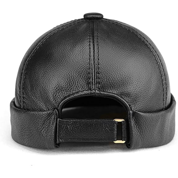 Leather Brimless Hats for Men: Dome Style Brimless Caps for Men Breathable Comfortable,Black Beanies Hats Men for Fashionable Clothing Matching,Brimless Hat for Outdoor Sports,Dancing,Hip-Hop