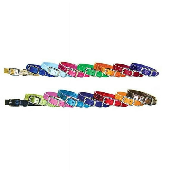 Leather Brothers 3832-EG 0.37 x 9-11 in. Pocket Pups Leather Collar, Emerald Green