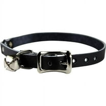 Leather Brothers 3952-BK 0.37 x 8-12 in. Signature Leather Safety Stretch Cat Collar, Black