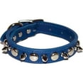 thumbnail image 1 of Leather Brothers 6081-BL22 1 x 22 in. Spike & Stud Dog Collar, Blue, 1 of 1