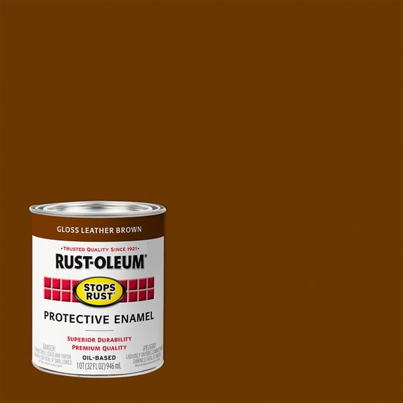 2 Pack, Leather Brown(100 Voc), Rust-Oleum Stops Rust Gloss Protective Enamel- 353577, Quart