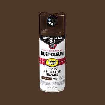 Leather Brown, Rust-Oleum Stops Rust Custom Sprays 5 in 1 Gloss Spray Paint-376892, 12 oz