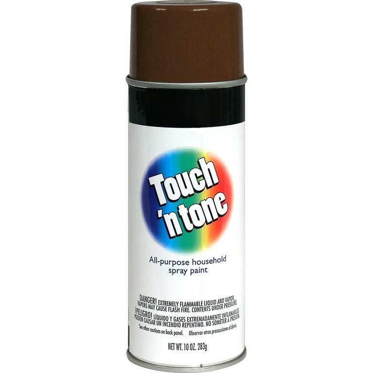 Leather Brown, Touch 'n Tone Gloss General Purpose Spray Paint-55277830, 10 oz, 6 Pack