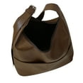 thumbnail image 1 of Leather Bucket Bag,Leather Tote Bag,Leather Tote Bag,Women Retro Pu Leather Tote Bag Oversized Soft Shoulder Purse Large Capacity Bucket Bag Trendy Handcarry Vintage Style(Coffee 13*12*4in), 1 of 9