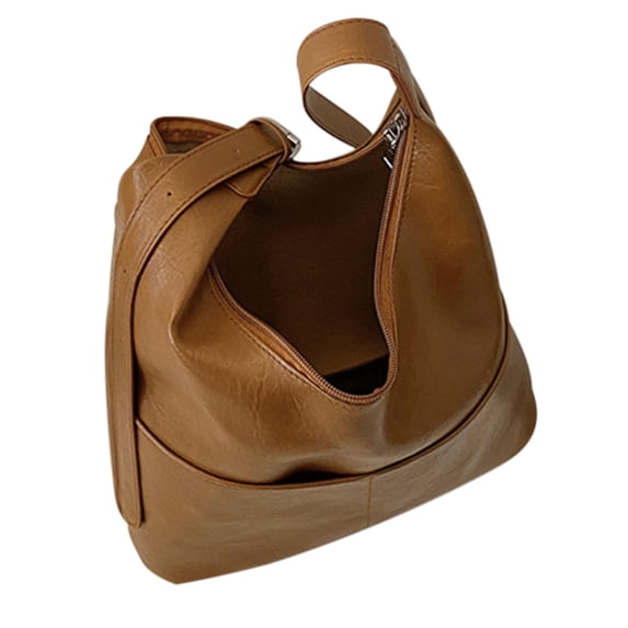 Leather Bucket Bag,Leather Tote Bag,Leather Tote Bag,Women Retro Pu Leather Tote Bag Oversized Soft Shoulder Purse Large Capacity Bucket Bag Trendy Handcarry Vintage Style(Brown 13*12*4in)
