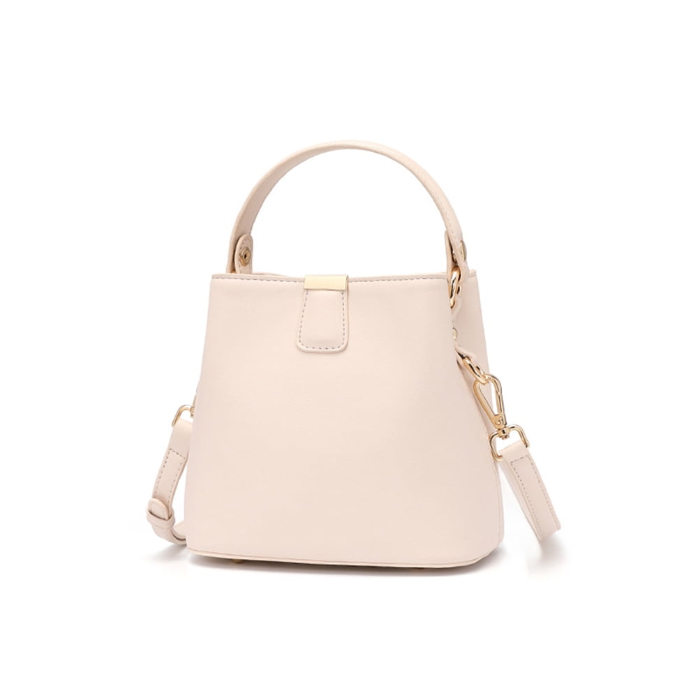 Leather Bucket Crossbody Bag for Women Medium Hobo Purse Handbag Fashion Ladies Top Handle Tote Shoulder Bag