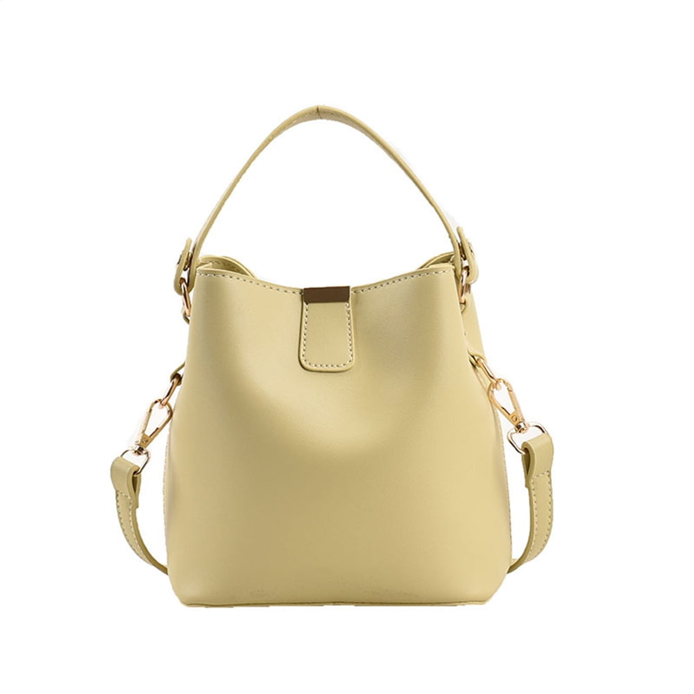 Leather Bucket Crossbody Bag for Women Medium Hobo Purse Handbag Fashion Ladies Top Handle Tote Shoulder Bag