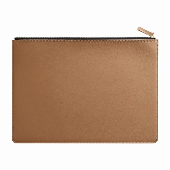 Leather Business A4 File Folder Zipper Document Bag Contract File Organizer Briefcase Portfolio,Bag For Contract/Invoice Storage