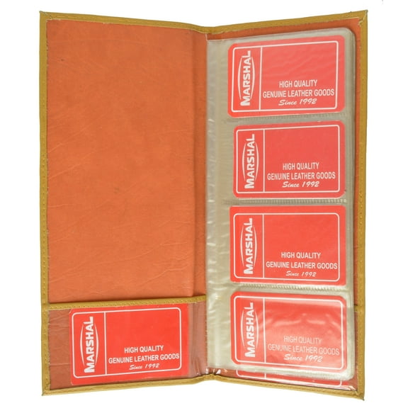 Leather Business Cards Holder Case Organizer 160 Name ID Credit Card Book Keeper