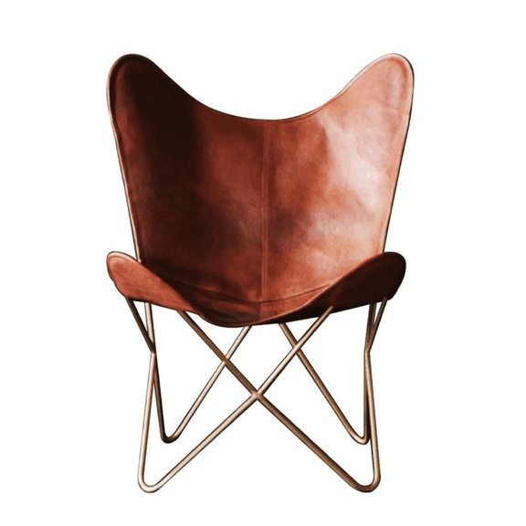 Leather Butterfly Chair Handcrafted Quality Personalized Gifts for Him Her Mom Home Room Dcor