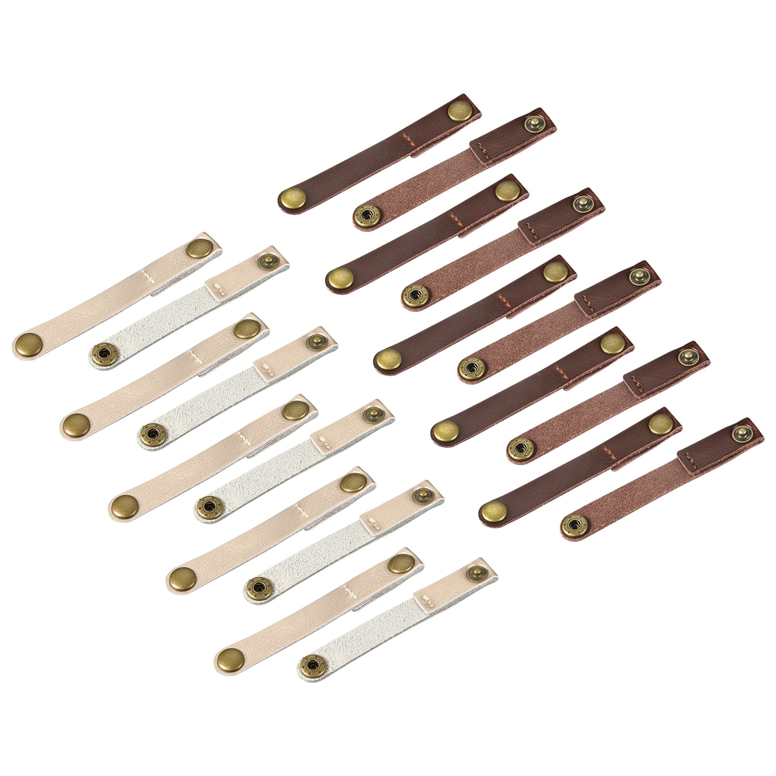 24PCS Leather Cable Ties - 3.8\" & 3.2\" Cord Organizers In 8 Colors For Cable Management