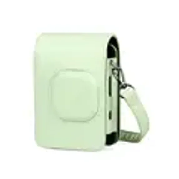 Leather Camera Case Bag with Strap for Fujifilm Instax Liplay (Leather green)