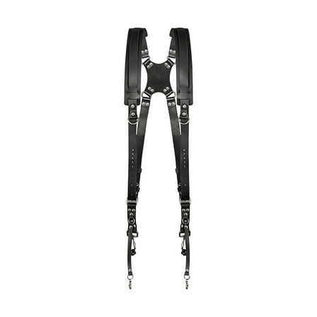 Leather Camera Harness Double Shoulder Straps For DSLR Equipment AntiSlip Suedes Lining Photography Accessory