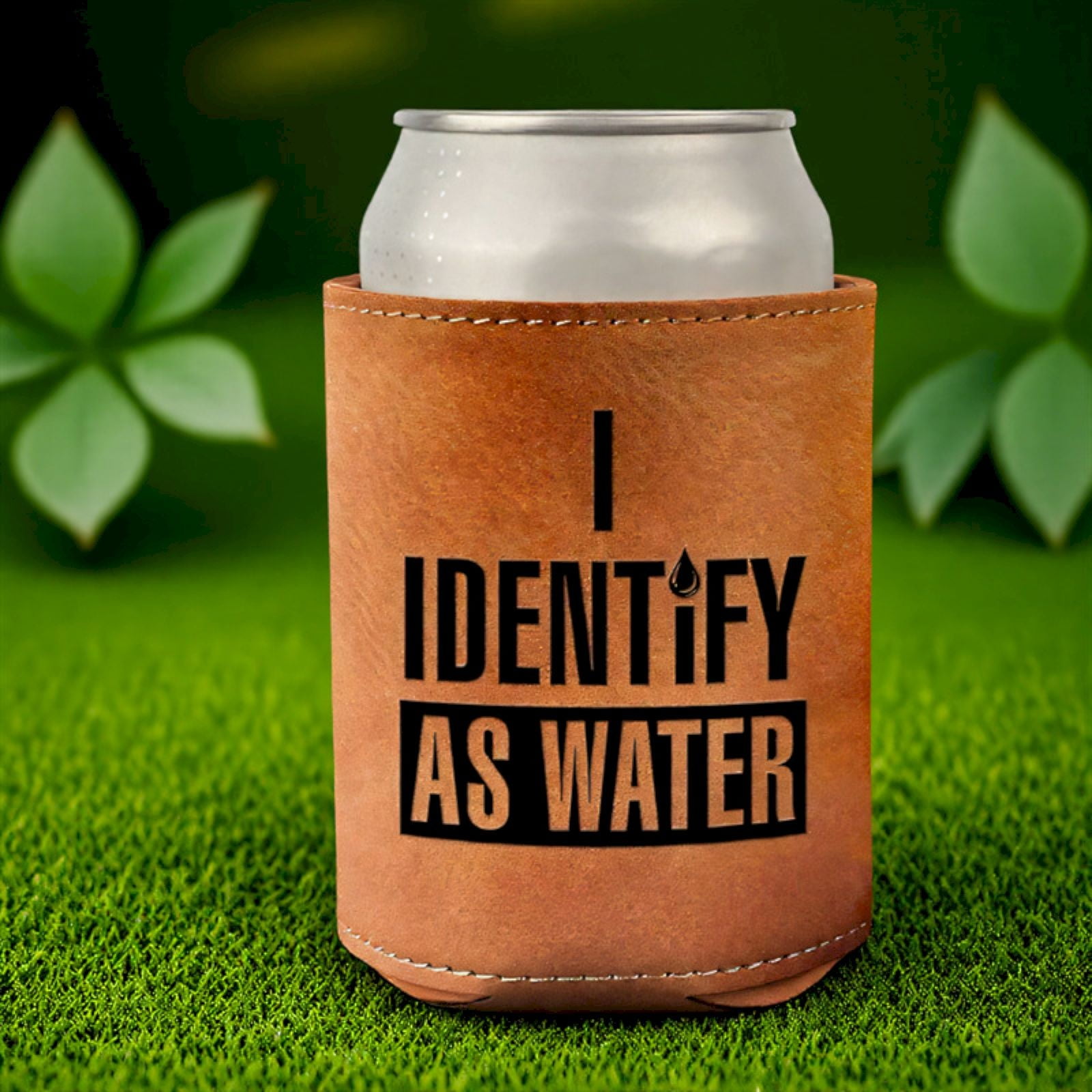Personalized Leather Beer Can Cooler - Foam Lined, Engraved Gift For Men, Dad, Husband, Birthday Or Retirement