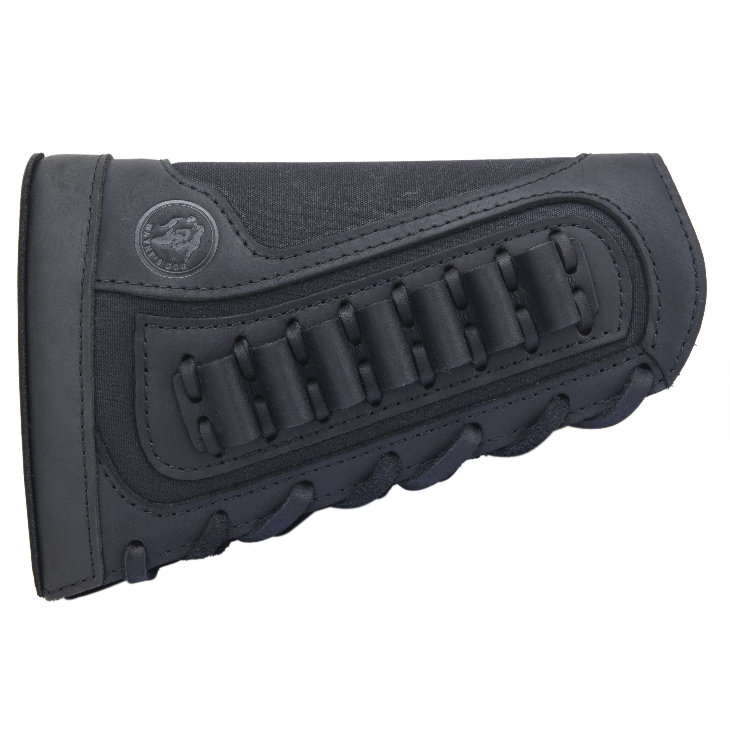 Leather & Canvas Rifle Buttstock Cover With Shell Cartridge Holder – Hunting Shotgun